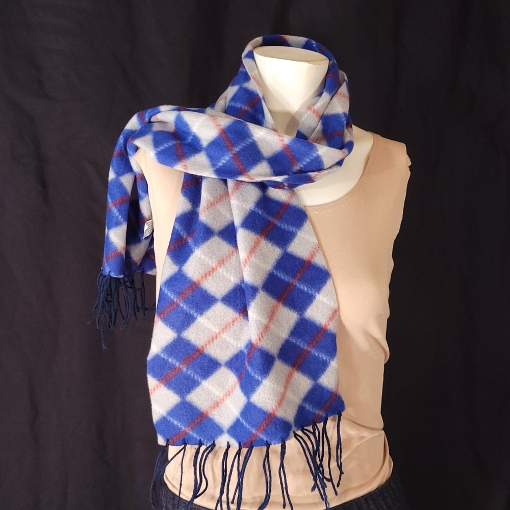 { ❤️ $5 }  NWOT Super Soft Blue Plaid Scarf with Fringe